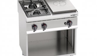 Simmer plate + gas stove with 2 burners (17.5 kW)