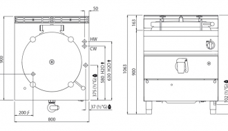 Gas pressure boiler - 150 litres (20.9 kW) - indirect heating
