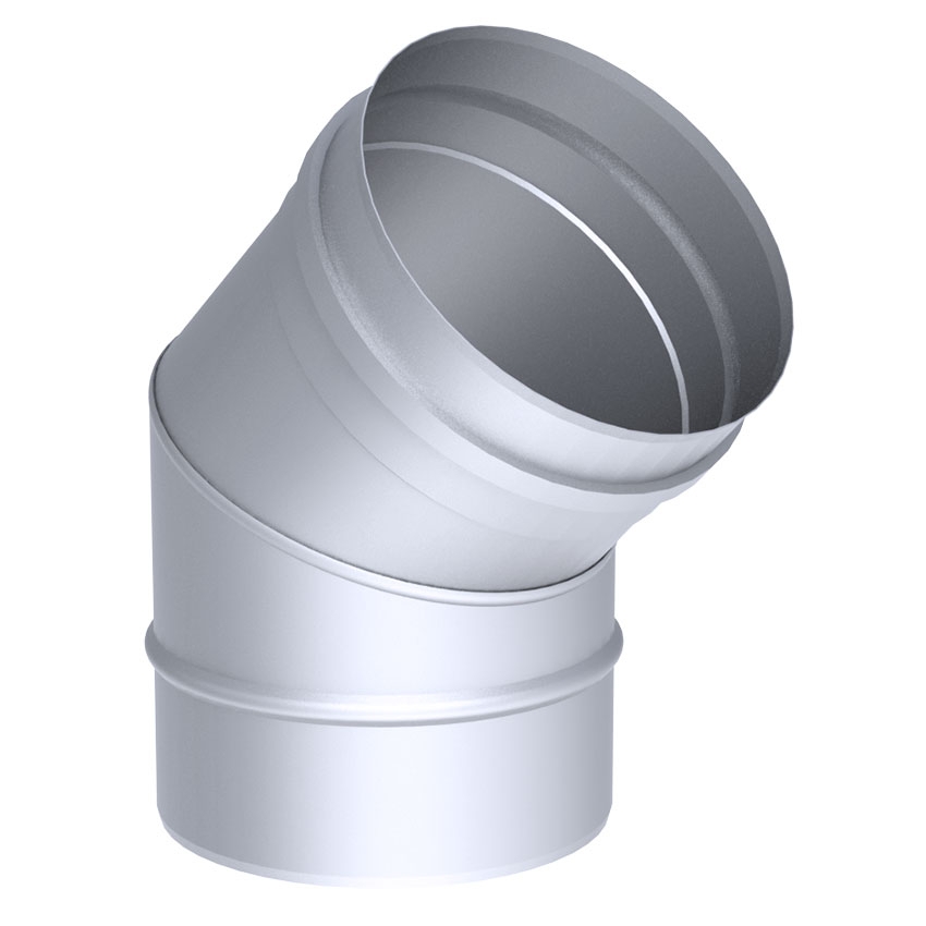 Elbow tube 45  ° in stainless steel / Ø 400 mm