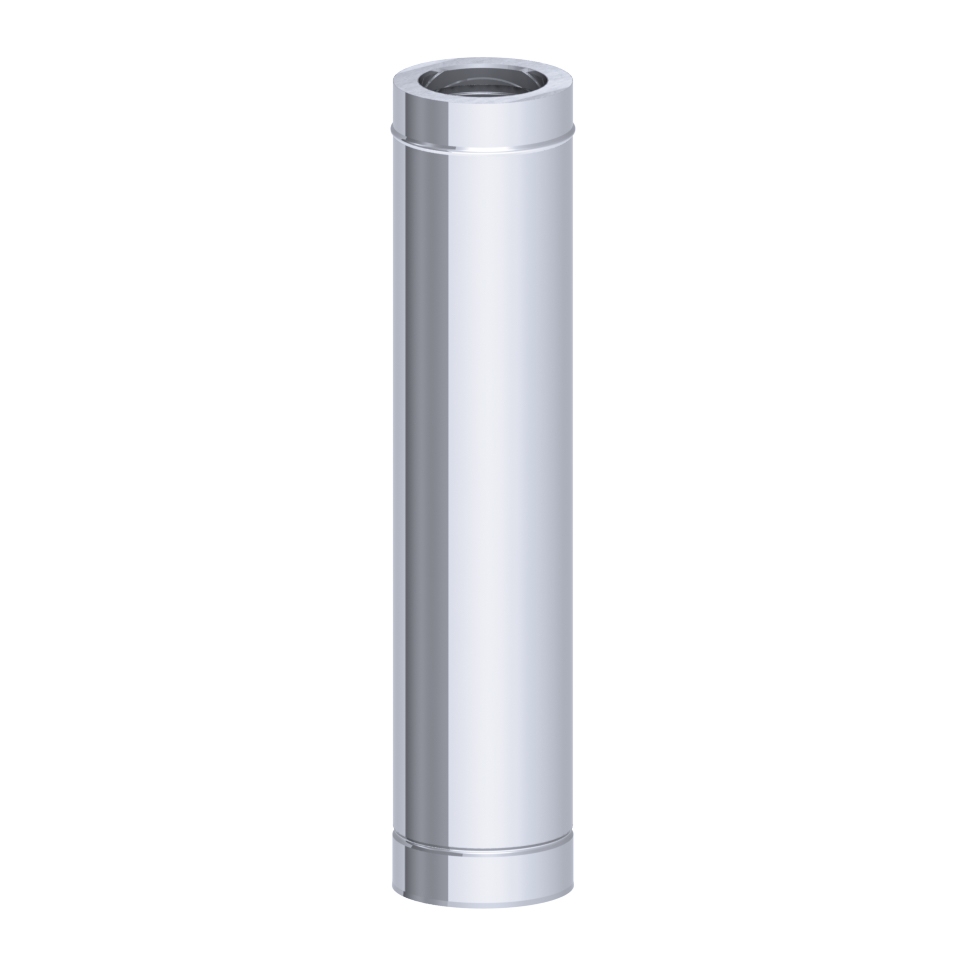 Straight pipe in stainless steel 1.0 m / Ø 200 mm