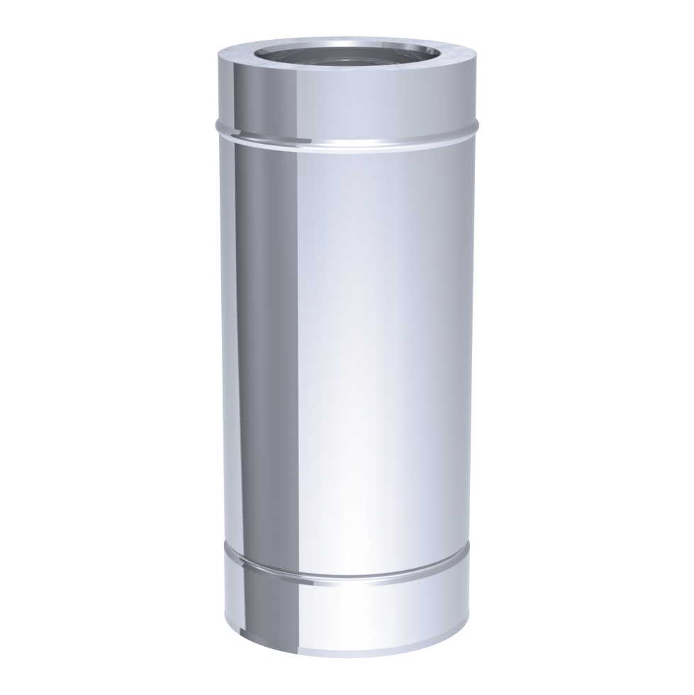Straight pipe in stainless steel 0.5 m / Ø 200 mm