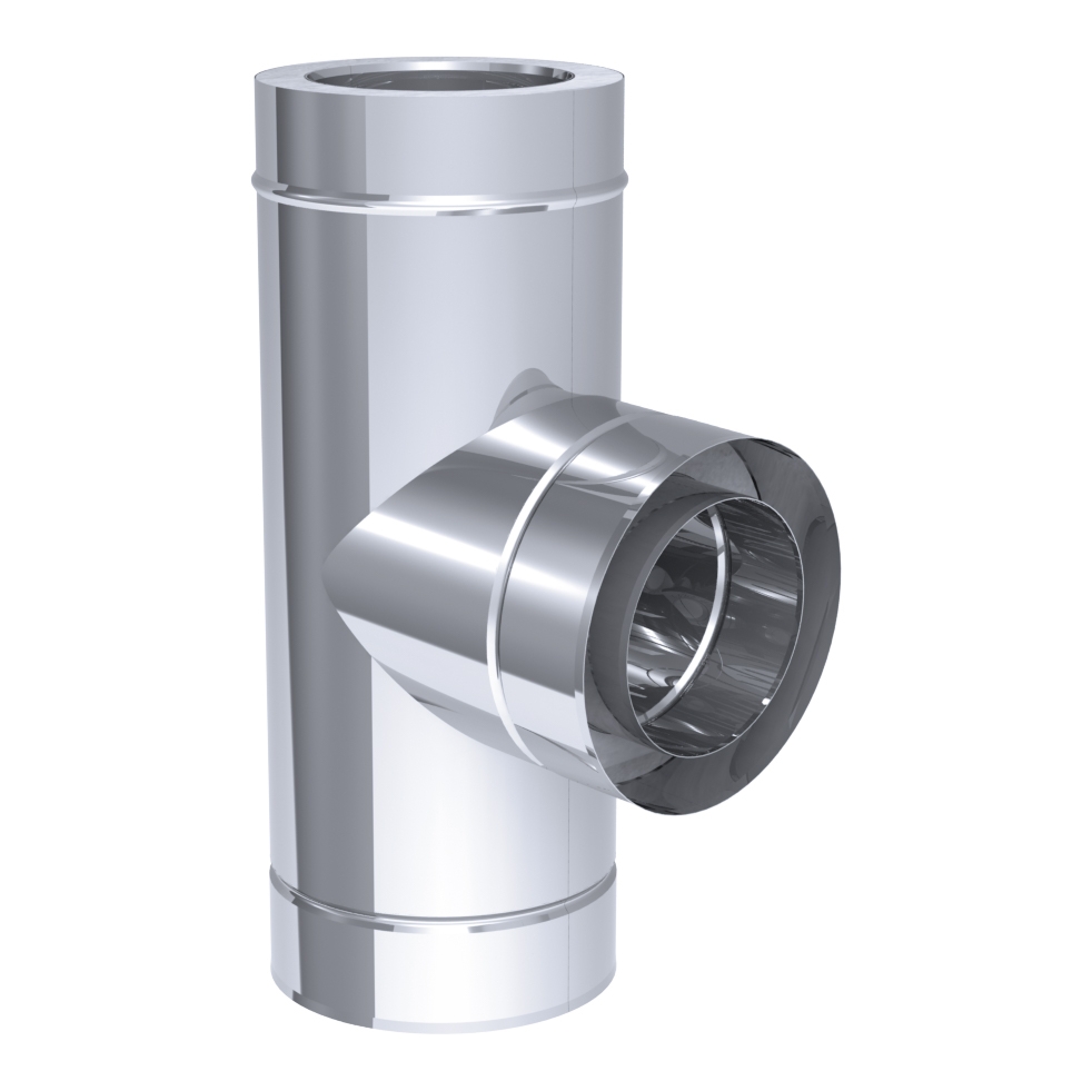 T-connection pipe 90  ° in stainless steel / Ø 200 mm