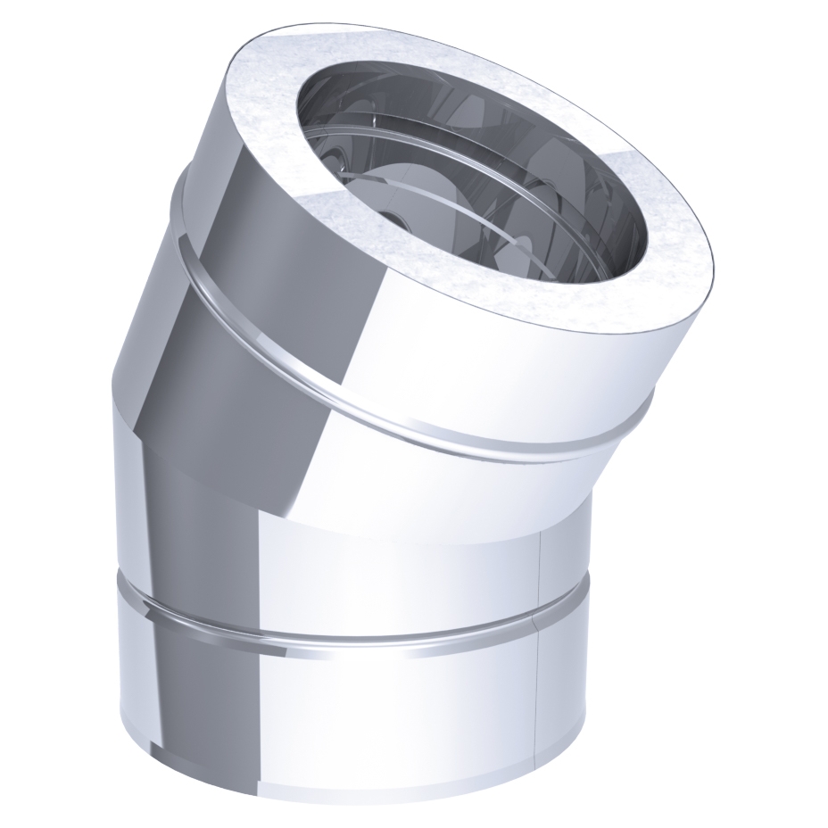 Elbow pipe 30  ° in stainless steel / Ø 200 mm