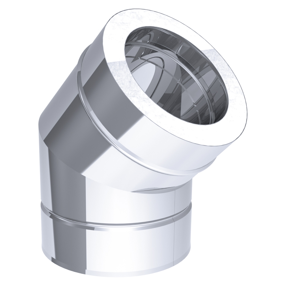 Elbow pipe 45  ° in stainless steel / Ø 200 mm