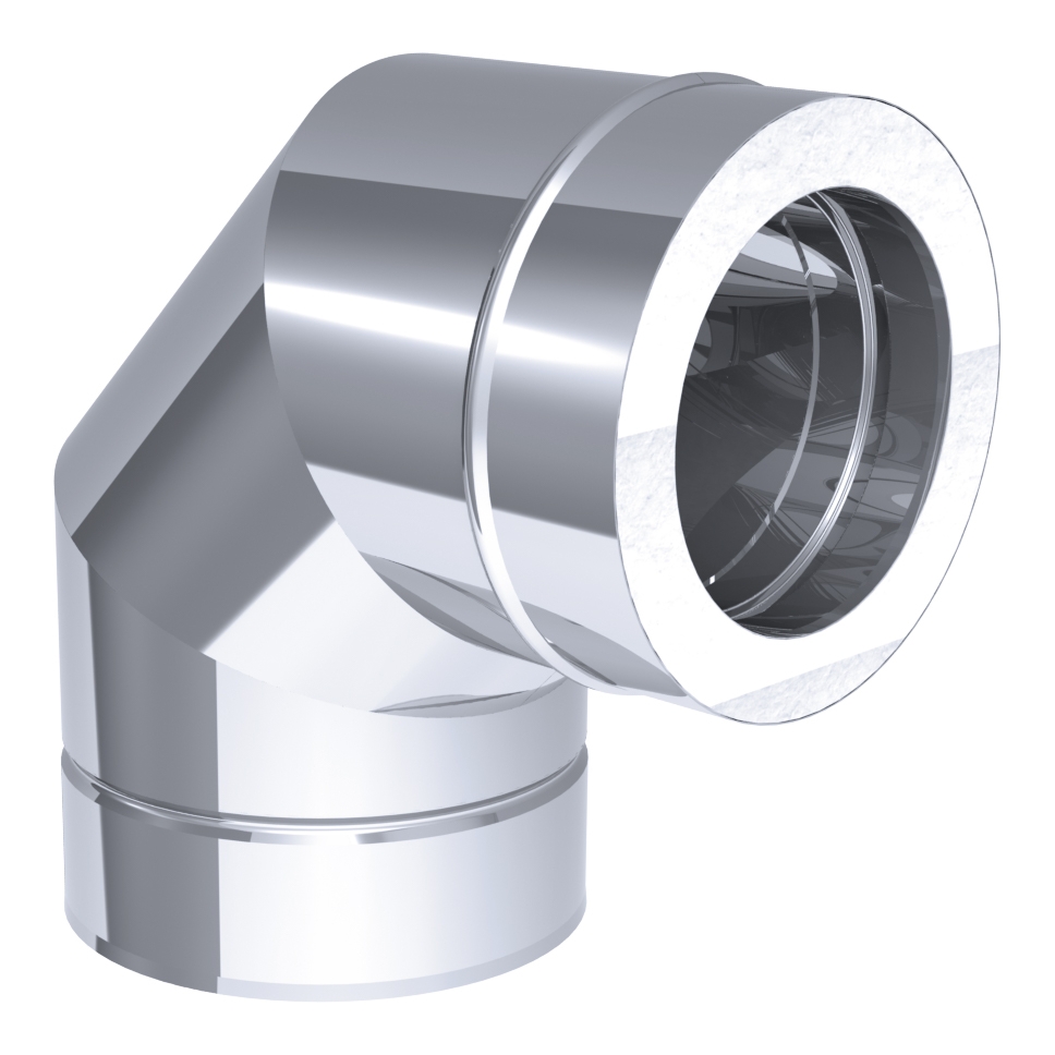 Elbow pipe 90  ° in stainless steel / Ø 200 mm