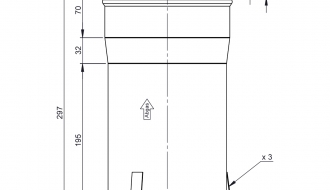 Einschubstutzen/ Adapter für Kaminaufsatz - Ø 300 mm