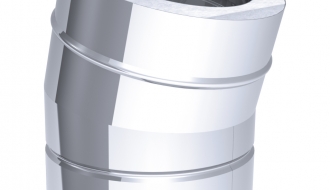 Elbow pipe 15  ° in stainless steel / Ø 200 mm