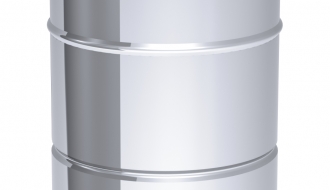 Straight pipe in stainless steel 0.25m / Ø 350 mm