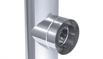 T-connection pipe 90  ° in stainless steel / Ø 400 mm