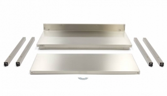 Stainless steel work surface with rear edge 1000mm