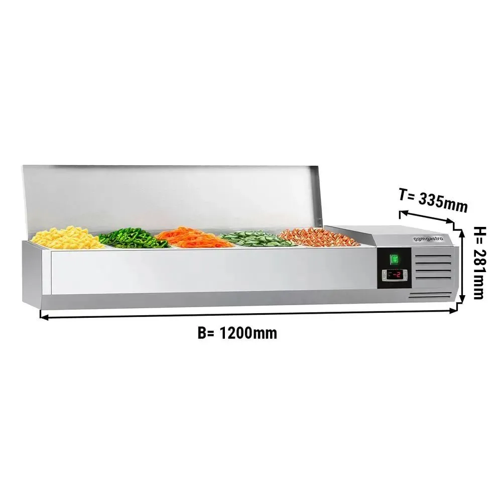 Refrigerated display case with lid 5x GN 1/4
