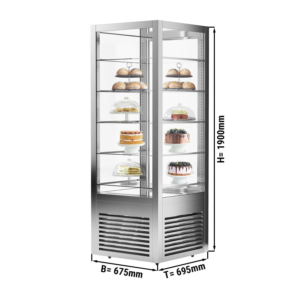 Panoramic display case 550L