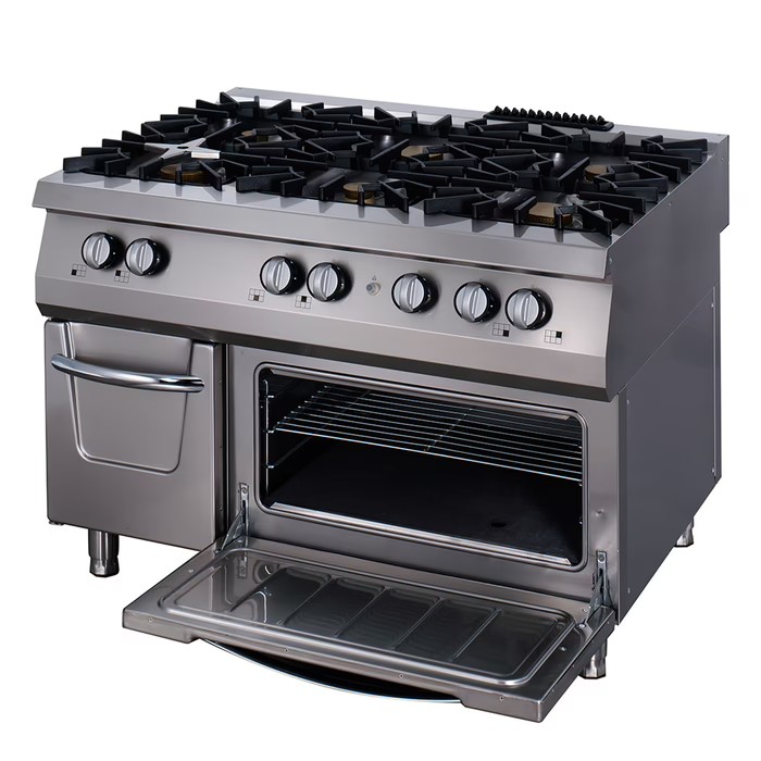 Gaasipliit ahjuga 3x6kW + 3x10kW