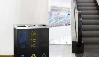 Jäätmete sorteerimissüsteem 3x25L - must