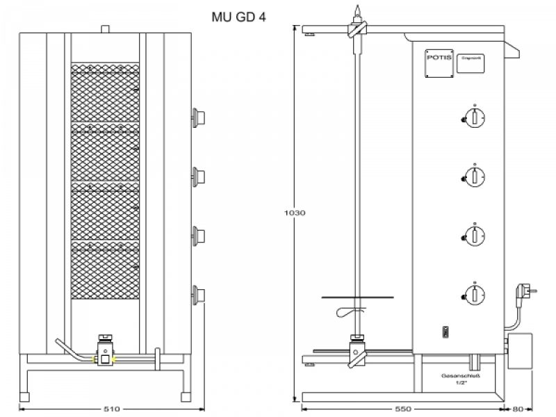 Kebabgrill 70kg