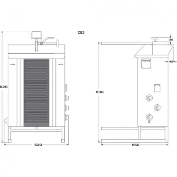 Kebab grill 30kg CE3